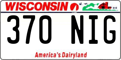 WI license plate 370NIG
