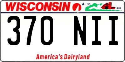 WI license plate 370NII