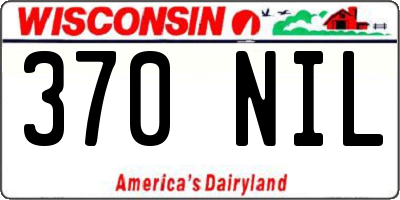 WI license plate 370NIL