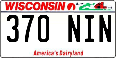 WI license plate 370NIN