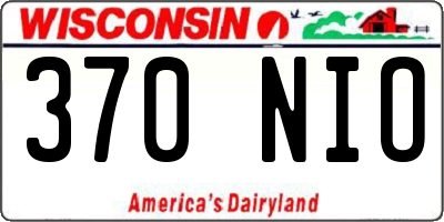 WI license plate 370NIO