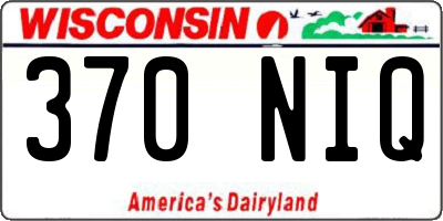 WI license plate 370NIQ
