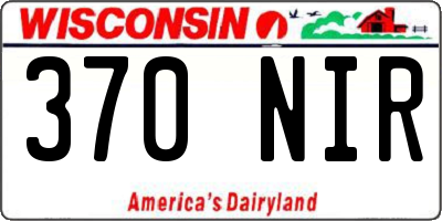 WI license plate 370NIR