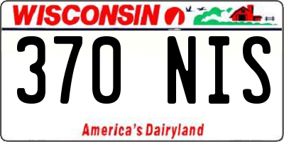 WI license plate 370NIS