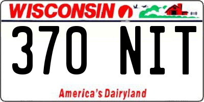 WI license plate 370NIT