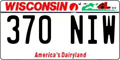 WI license plate 370NIW