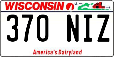 WI license plate 370NIZ