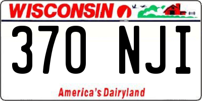 WI license plate 370NJI