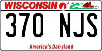 WI license plate 370NJS