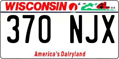WI license plate 370NJX