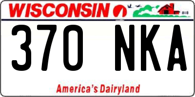 WI license plate 370NKA