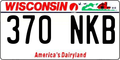 WI license plate 370NKB