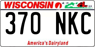 WI license plate 370NKC