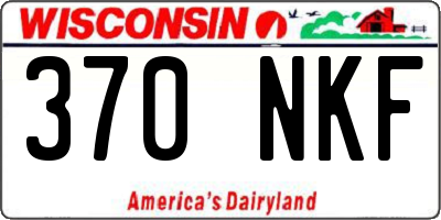 WI license plate 370NKF