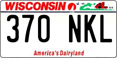 WI license plate 370NKL