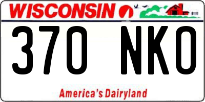WI license plate 370NKO