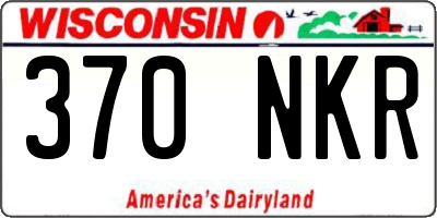WI license plate 370NKR
