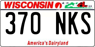 WI license plate 370NKS