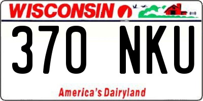 WI license plate 370NKU