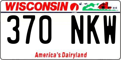 WI license plate 370NKW