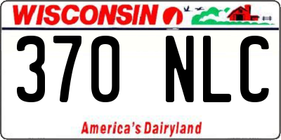 WI license plate 370NLC