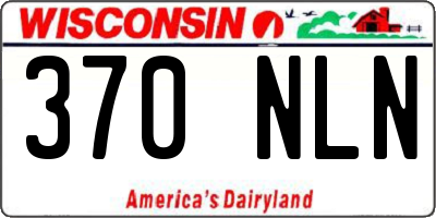 WI license plate 370NLN