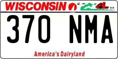 WI license plate 370NMA