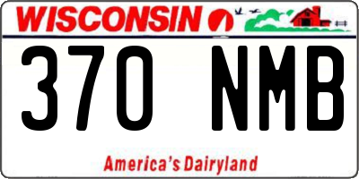 WI license plate 370NMB