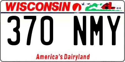 WI license plate 370NMY