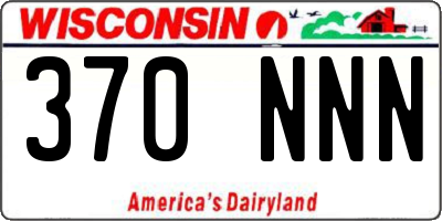 WI license plate 370NNN