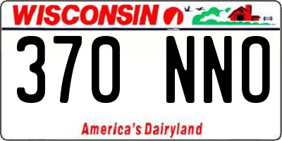 WI license plate 370NNO