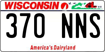 WI license plate 370NNS