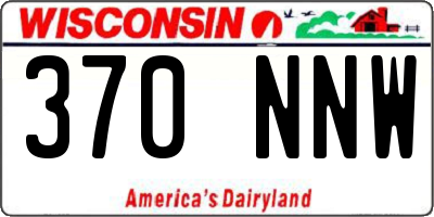 WI license plate 370NNW