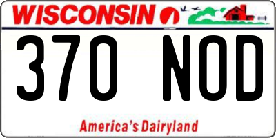 WI license plate 370NOD
