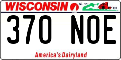 WI license plate 370NOE