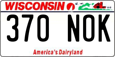 WI license plate 370NOK