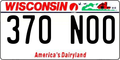 WI license plate 370NOO