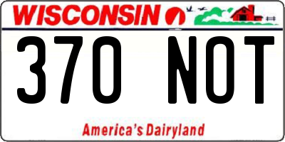 WI license plate 370NOT