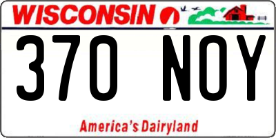 WI license plate 370NOY
