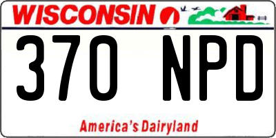 WI license plate 370NPD