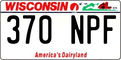 WI license plate 370NPF