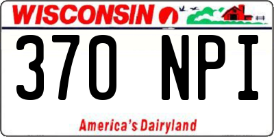 WI license plate 370NPI