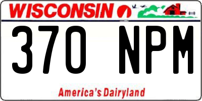 WI license plate 370NPM