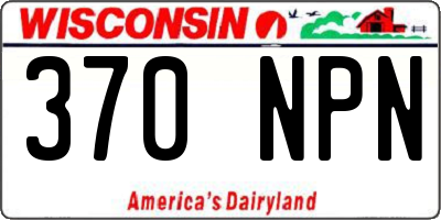 WI license plate 370NPN