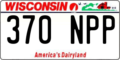 WI license plate 370NPP