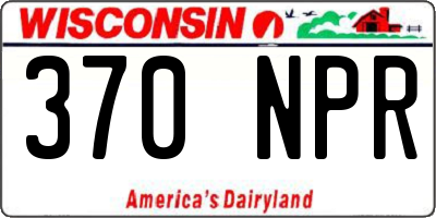 WI license plate 370NPR