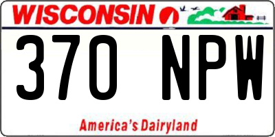 WI license plate 370NPW