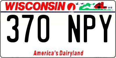 WI license plate 370NPY