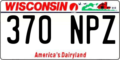 WI license plate 370NPZ