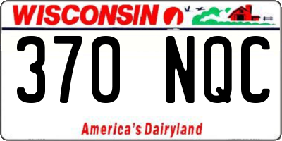 WI license plate 370NQC